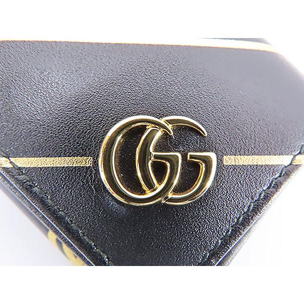 超美品 グッチ GUCCI GGマーモント ストライプ 三つ折り財布  