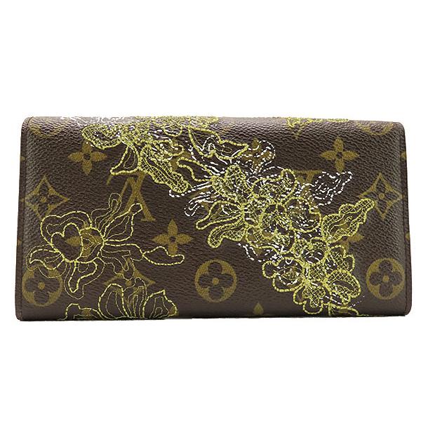ルイヴィトン長財布モノグラム刺繍（ゴールド