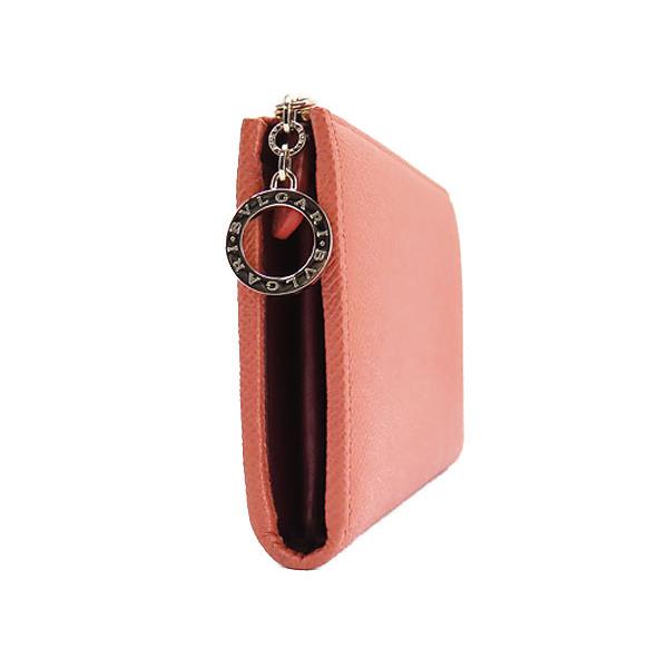 ブルガリ　レザー財布　新品未使用　サーモンピンク ブルガリ・ブルガリ 未使用 ブルガリ BVLGARI ブルガリブルガリ L字