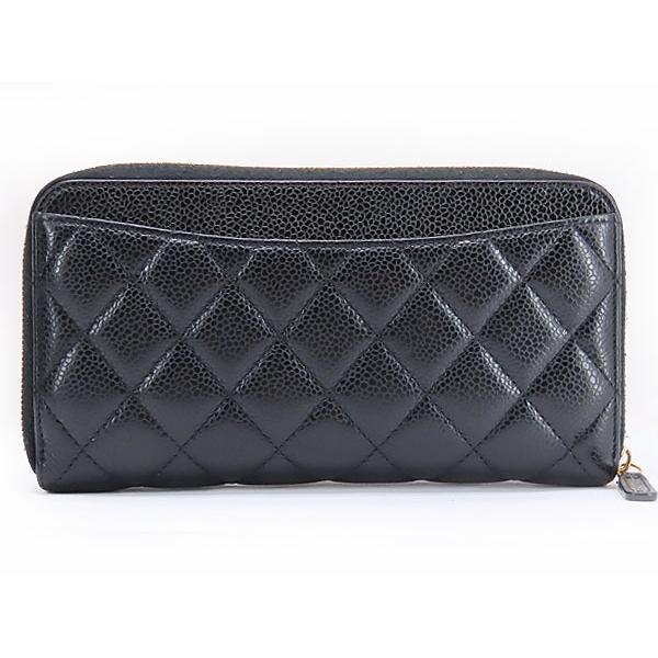 キャビアスキン 美品 シャネル CHANEL マトラッセ ココマーク ラウンド