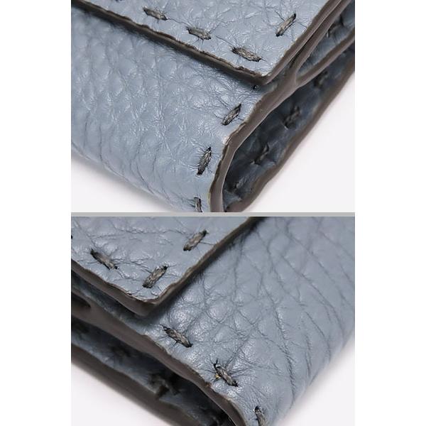 鑑定済み フェンディ セレリア 財布 ビーカブー レザー グレージュ コンパクト FENDI（フェンディ） 新品同様 セレリア ピーカブー ミディアム