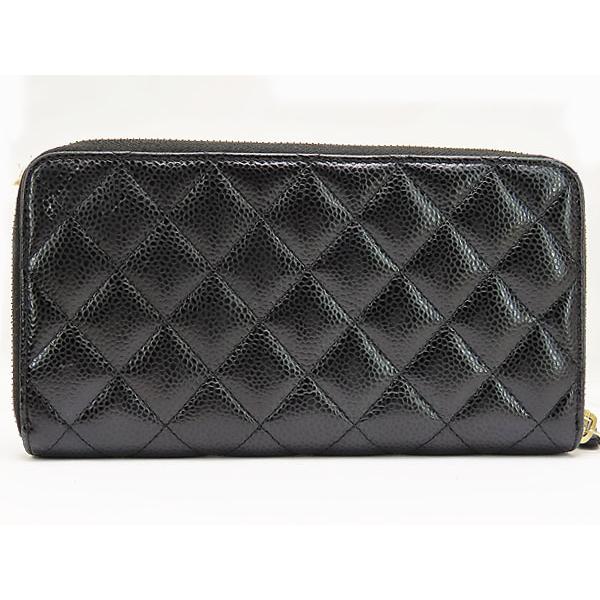 マトラッセ 美品 シャネル CHANEL ココマーク キャビアスキン ラウンド