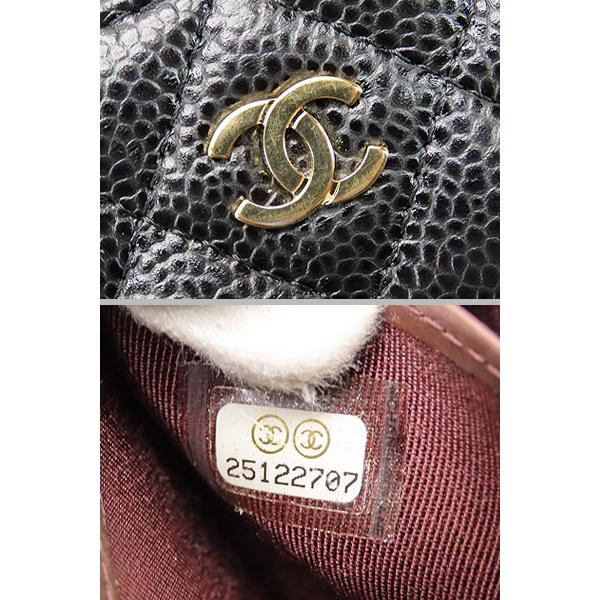 マトラッセ 美品 シャネル CHANEL ココマーク キャビアスキン ラウンド