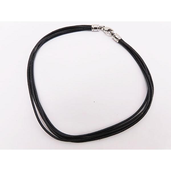 ほぼ新品 ブルガリ BVLGARI レザー 5連 チョーカー ネックレス 39CM