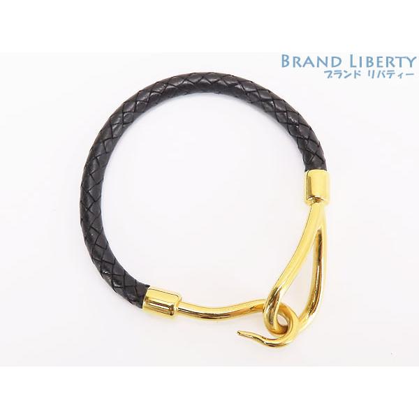 美品 エルメス HERMES レザー ジャンボ シングル 一連 ブレスレット