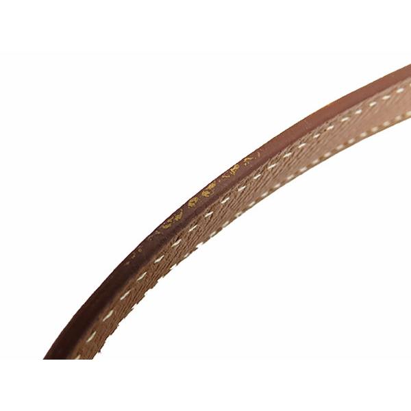 美品 エルメス レザー ショルダーストラップ ケリー ボリード等 調節不可 ゴールド ブラウン ゴールド金具 クシュベル HERMES（エルメス） 美品 レザー ショルダーストラップ ケリー
