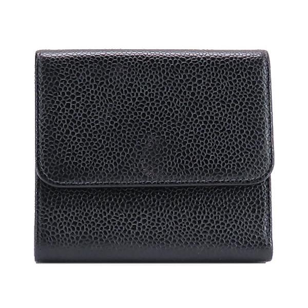 美品 シャネル CHANEL ヴィンテージ ココマーク キャビアスキン W  