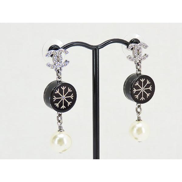 CHANEL 新品同様 シャネル ココマーク スノーフレーク 雪の結晶 パール  