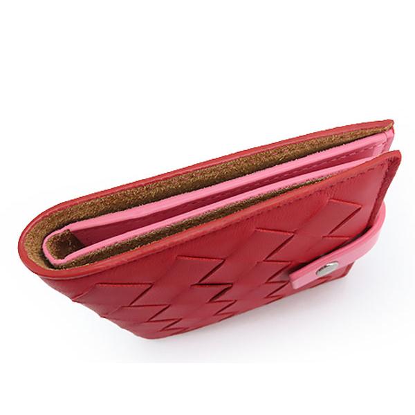 新品 ボッテガヴェネタ BOTTEGA VENETA 2つ折り財布 ミニ ブライトレッド/ローザ BOTTEGA VENETA（ボッテガ・ヴェネタ） 未使用 ボッテガ ヴェネタ