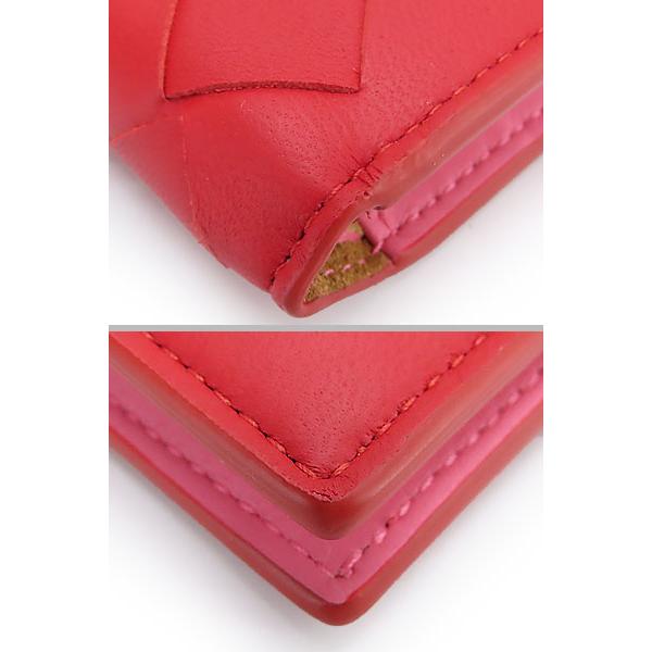 新品 ボッテガヴェネタ BOTTEGA VENETA 2つ折り財布 ミニ ブライトレッド/ローザ BOTTEGA VENETA（ボッテガ・ヴェネタ） 未使用 ボッテガ ヴェネタ