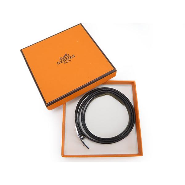 美品 エルメス HERMES アピ3 レザー ロング ブレスレット チョーカー