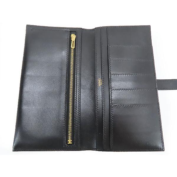 エルメス ベアンクラシック 長財布 ブラック ゴールド金具 黒 HERMES HERMES べアン 長財布 ブラック ゴールド金具 ボックスカーフ 駅南やま