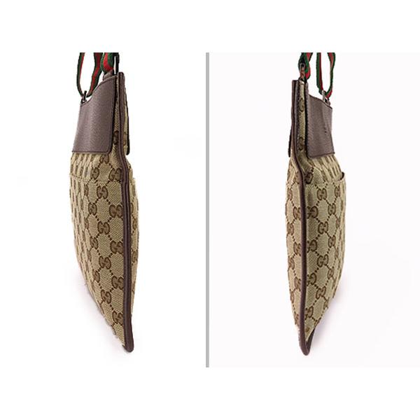 GGキャンバス 美品 グッチ GUCCI 斜め掛け ショルダーバッグ フラット