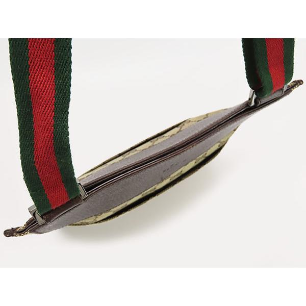 GGキャンバス 美品 グッチ GUCCI 斜め掛け ショルダーバッグ フラット