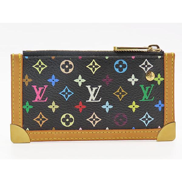 美品 ルイヴィトン LOUIS VUITTON モノグラムマルチカラー ポシェットクレ キーリング付 コインケース 小銭入れ コンパクト財布 ブラック M92654｜brandliberty｜02