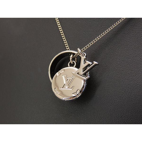 極美品‼️ louis vuitton ルイヴィトン リングネックレス【正規品】 極美品】LOUIS VUITTON リングネックレス モノグラム シルバー