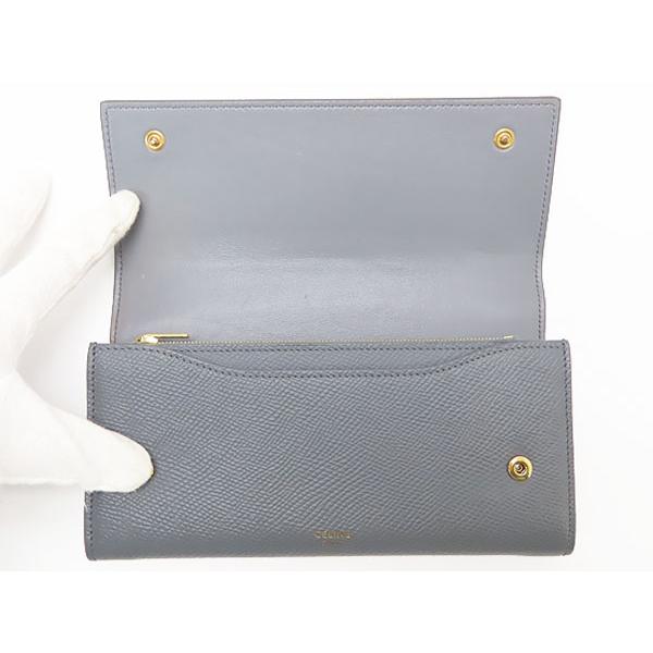 CELINE 美品 セリーヌ ラージ フラップウォレット 二つ折り長財布 
