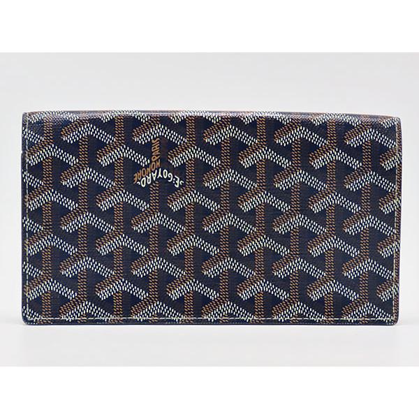 美品 ゴヤール GOYARD ヘリボーン リシュリュー 二つ折り長財布 ブルー