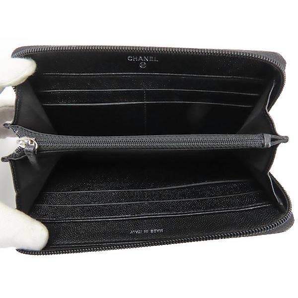 キャビアスキン 美品 シャネル CHANEL セブルガ ココマーク ラウンド 