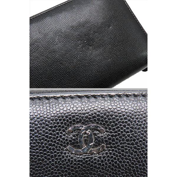 キャビアスキン 美品 シャネル CHANEL セブルガ ココマーク ラウンド 