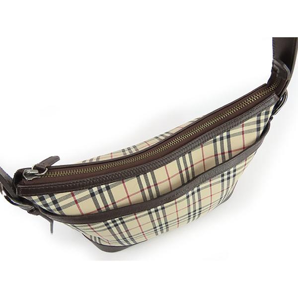 美品 バーバリー BURBERRY ロンドン ヘイマーケットチェック ワンショルダーバッグ セミショルダーバッグ ショルダーバッグ ハンドバッグ ホーボーバッグ ベージュ ブラウン PVC レザー BURBERRY（バーバリー） 美品 ロンドン ヘイマーケットチェック ワン