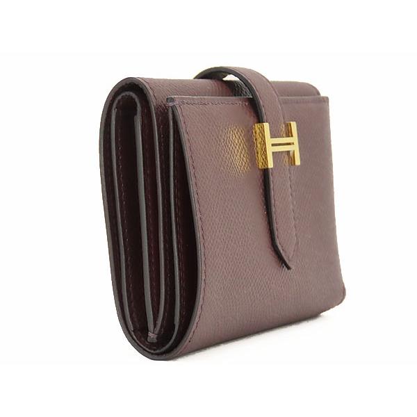 新品同様 エルメス HERMES ベアン コンビネ 三つ折り財布 コンパクト