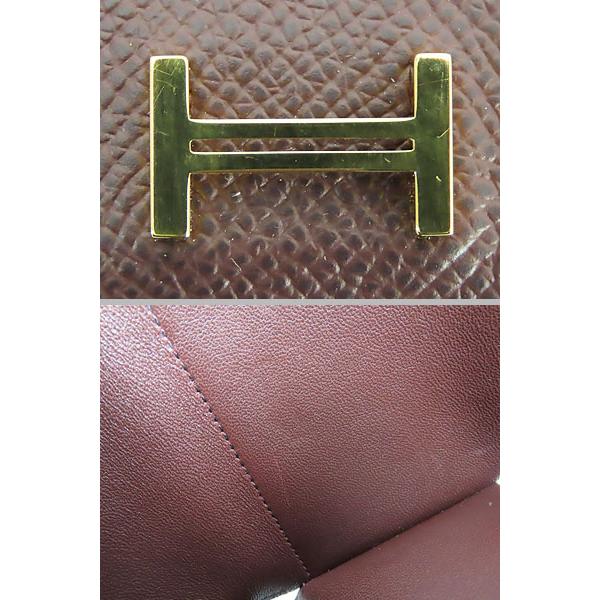 新品同様 エルメス HERMES ベアン コンビネ 三つ折り財布 コンパクト