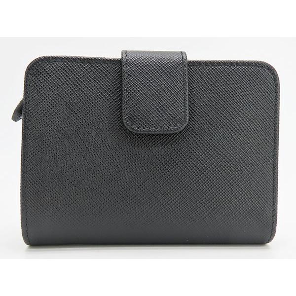 新古品 プラダ PRADA サフィアーノ トライアングル L字ファスナー二