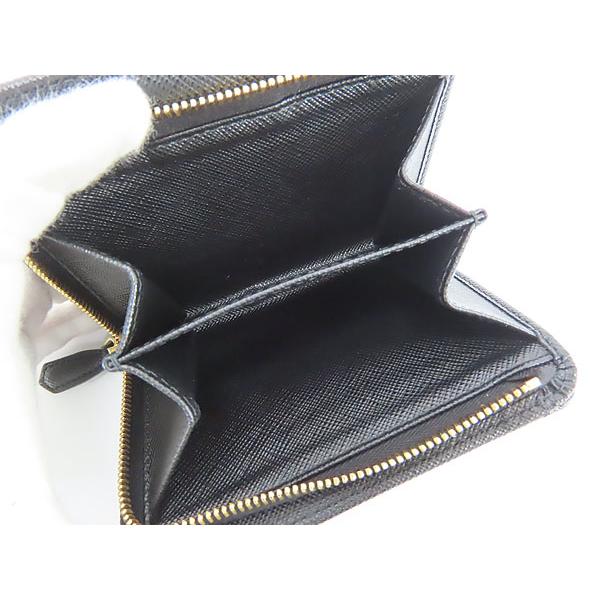 新古品 プラダ PRADA サフィアーノ トライアングル L字ファスナー二
