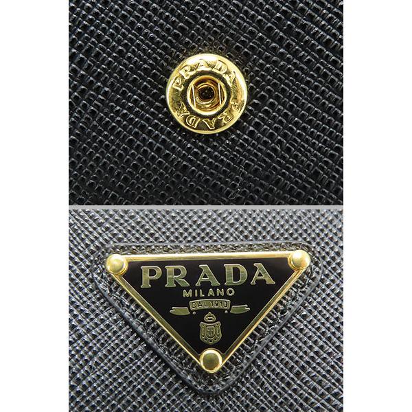 新古品 プラダ PRADA サフィアーノ トライアングル L字ファスナー二