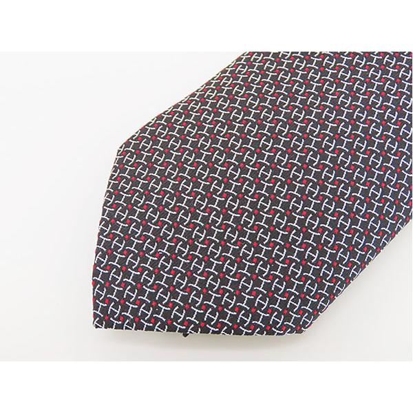 HERMES（エルメス） 新古品 HERMES H H柄 ドット柄 ネクタイ ブラック
