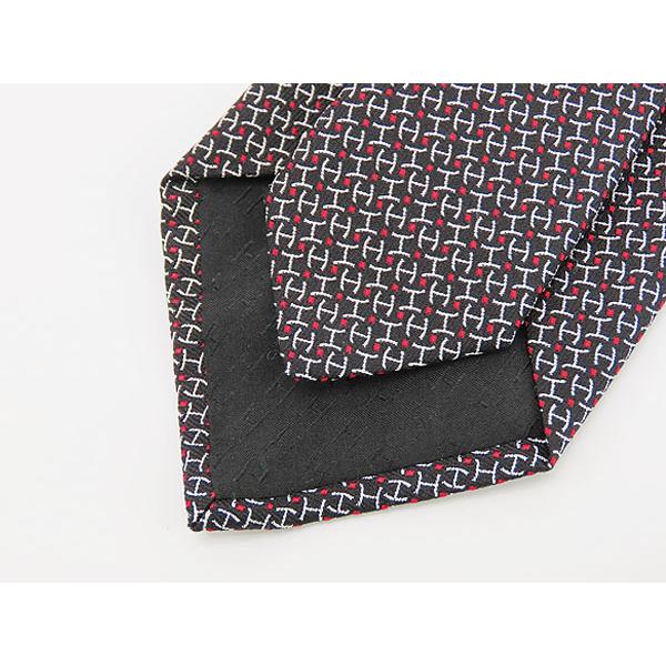 HERMES（エルメス） 新古品 HERMES H H柄 ドット柄 ネクタイ ブラック