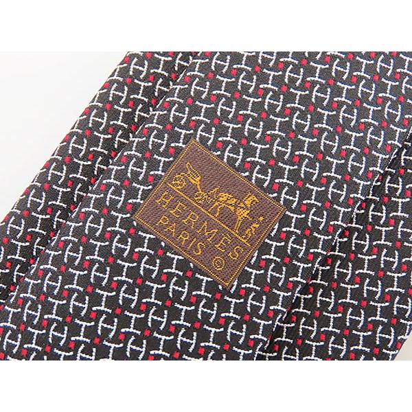 HERMES（エルメス） 新古品 HERMES H H柄 ドット柄 ネクタイ ブラック