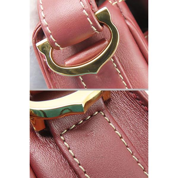 カルティエ ショルダーバッグ 斜めがけ マストライン ロゴ入り ボルドー レザー Cartier カルティエ マストライン ショルダーバッグ ボルドー