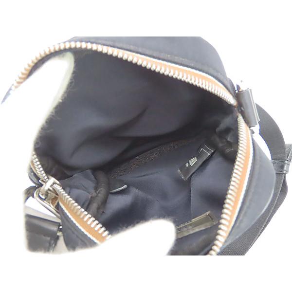 美品 フェンディ FENDI ペカン ストライプ ミニ ショルダーバッグ