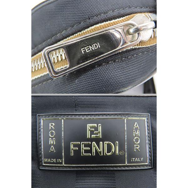 美品 フェンディ FENDI ペカン ストライプ ミニ ショルダーバッグ