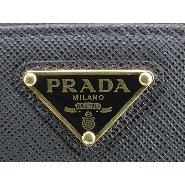 新古品 プラダ PRADA サフィアーノ トライアングル ジップアラウンド長財布 ラウンドファスナー長財布 NERO ブラック 1ML506｜brandliberty｜10