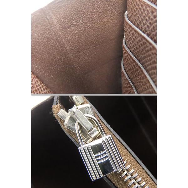 超美品 エルメス HERMES ケリーウォレット ロング 二つ折り長財布 ショコラ ダークブラウン シルバー金具 ヴォーエプソンの画像