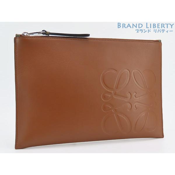 LOEWE（ロエベ） 美品 アナグラム フラットポーチ セカンドバッグ 