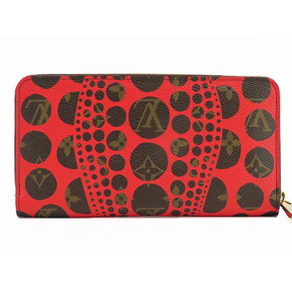 限定新古品 ルイヴィトン LOUIS VUITTON ヤヨイ クサマ モノグラム パンプキン ドット ジッピーウォレット ラウンドファスナー長財布 ルージュ M60450の画像