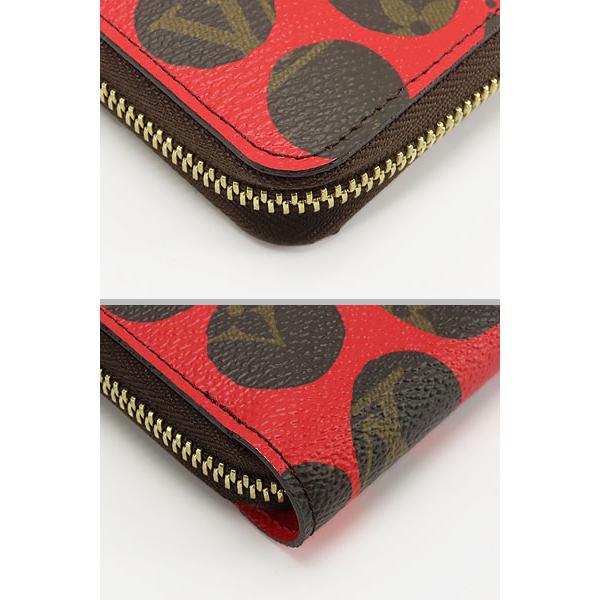 限定新古品 ルイヴィトン LOUIS VUITTON ヤヨイ クサマ モノグラム パンプキン ドット ジッピーウォレット ラウンドファスナー長財布 ルージュ M60450の画像