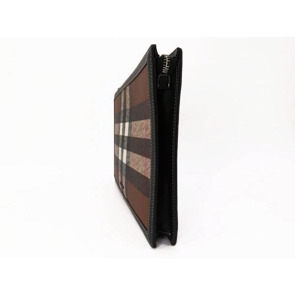 BURBERRY（バーバリー） 美品 チェック レザー ジップポーチ セカンド