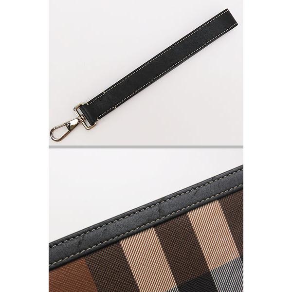 BURBERRY（バーバリー） 美品 チェック レザー ジップポーチ セカンド