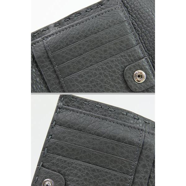 お値下げ✨ フェンディ 財布 二つ折り セレリア レザー 革 グレー コンパクト FENDI（フェンディ） 新品同様 セレリア ピーカブー ミディアム
