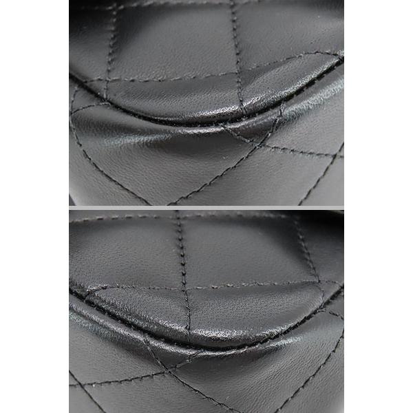 新品同様 シャネル CHANEL ミニマトラッセ ミニ フラップ バッグ チェーンショルダーバッグ ポーチ ポシェット ブラック ラムスキン A35200の画像