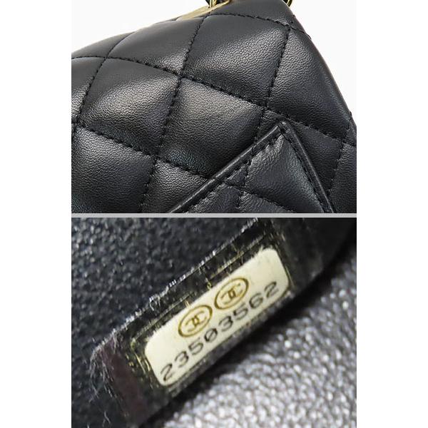 新品同様 シャネル CHANEL ミニマトラッセ ミニ フラップ バッグ チェーンショルダーバッグ ポーチ ポシェット ブラック ラムスキン A35200の画像