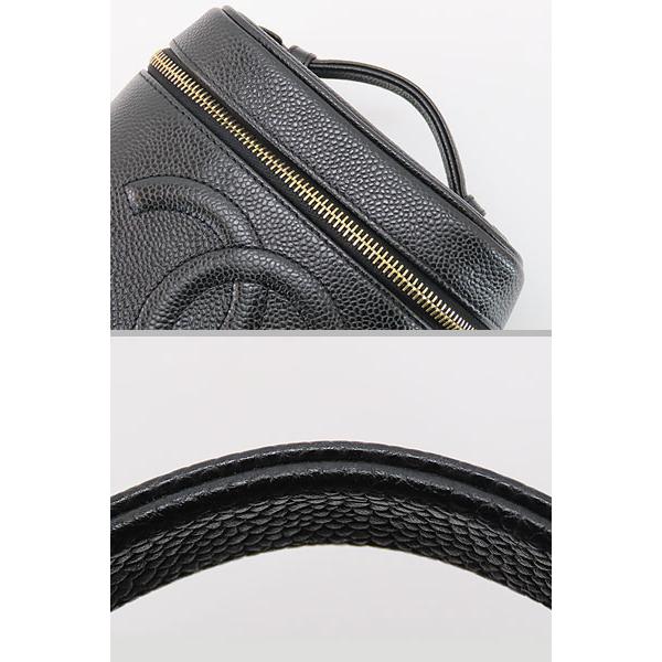 新品同様 シャネル CHANEL ココマーク キャビアスキン バニティバッグ ハンドバッグ コスメポーチ 化粧ポーチ ブラック グレインドカーフスキン A01998の画像