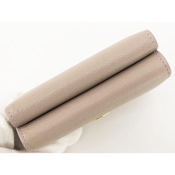 超美品 シャネル CHANEL ココボタン Wホック財布 両面財布 コンパクト財布 パープルグレー カーフレザー A20902の画像