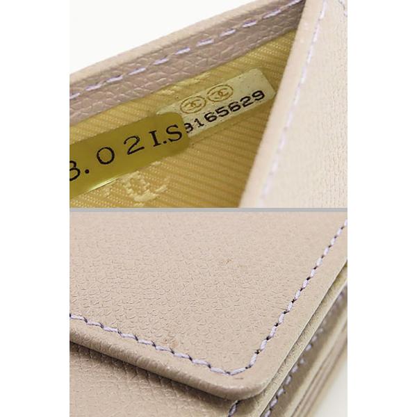 超美品 シャネル CHANEL ココボタン Wホック財布 両面財布 コンパクト財布 パープルグレー カーフレザー A20902の画像