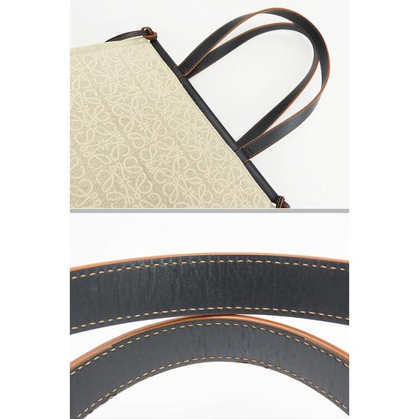 美品 ロエベ LOEWE クッショントート スモール アナグラム ショルダートートバッグ ハンドバッグ ナチュラル ブラック A612A93X05の画像